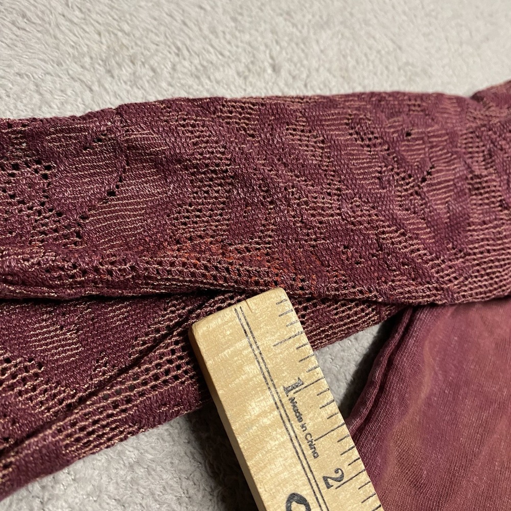 Affliction Hoodie Womens Large Maroon Lace V Neck Tie Y2K Skull Grunge Flaw Read - Picture 6 of 10